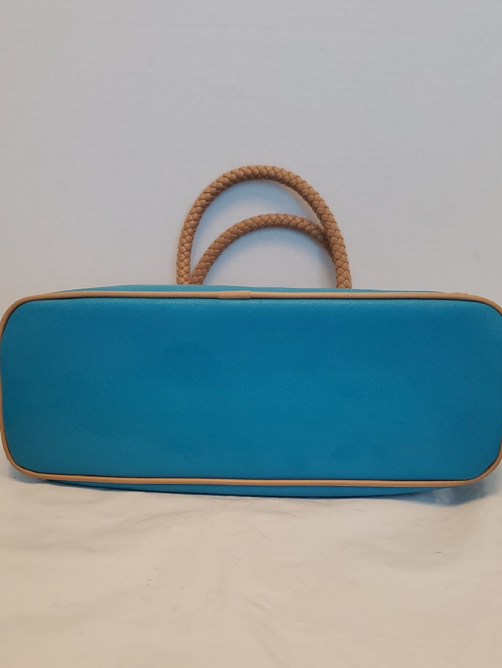 👩🚒Giani Bernini Teal and Tan Braided-Handle Satchel - Picture 4 of 10